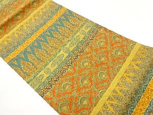 萬葉製　抽象花模様織出し名古屋帯